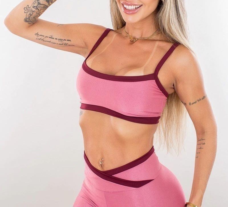 56 CONJUNTO EXPERIMENTA ROSA SECO COM BORDÔ POWER ROSA