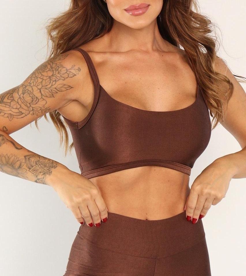 cropped melina marrom