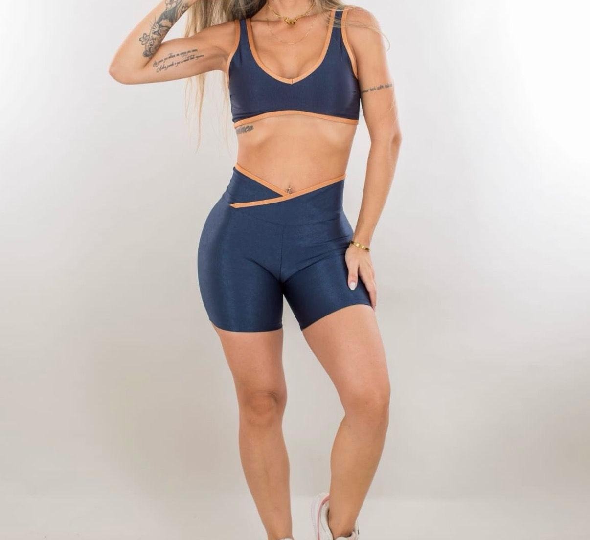 CONJUNTO CURTO SHAPE GLOW AZUL MARINHO 1